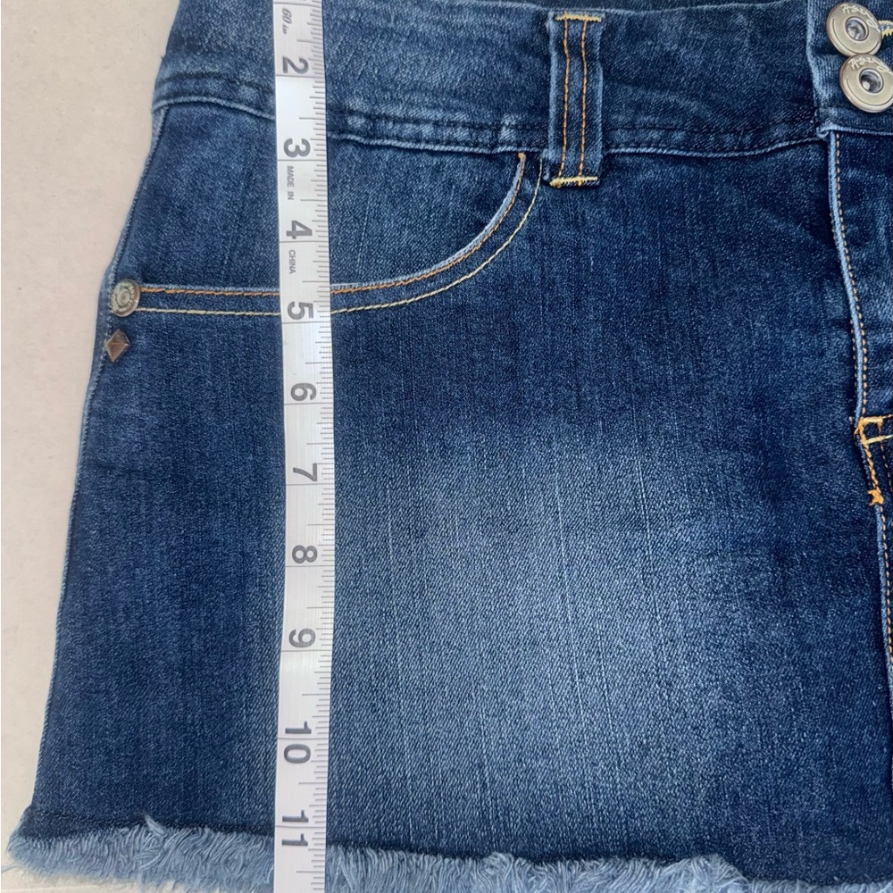 Highway Jeans Denim Mini Skirt with built in shorts and Frayed Hem - Picture 4 of 7